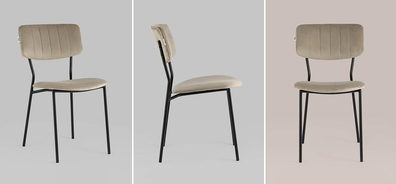 Стул Singer Chair без подлокотника Бежевый Велюр Стул Singer Chair без подлокотника Бежевый Велюр - Loft-Concept в Орле