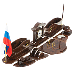 Настольный письменный набор с часами из природного камня обсидиана Competent Leader варинант исполнения - 2 | Loft Concept в Орле