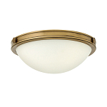 Потолочный светильник цвета латунь с полусферическим матовым белым плафоном Hinkley варинант исполнения - 1 | Loft Concept в Орле