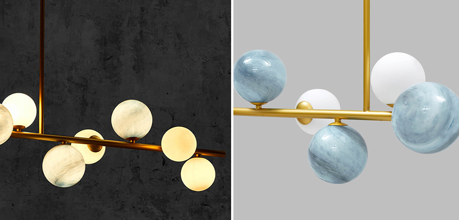 Люстра Bubble Blue White Gold Chandelier Люстра Bubble Blue White Gold Chandelier - Loft-Concept в Орле