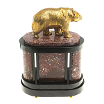 Часы настольные бронзовые с декором в виде медведя Bear Stone Clock варинант исполнения - 7 | Loft Concept в Орле