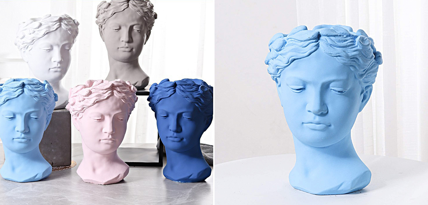 Ваза Female Bust Pastel Blue Ваза Female Bust Pastel Blue - Loft-Concept в Орле