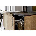 Черный матовый кухонный гарнитур с фасадом под дерево Axelle Kitchen Set варинант исполнения - 4 | Loft Concept в Орле