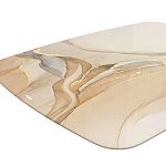 Обеденный стол с прямоугольной бежевой столешницей из стекла на 4-х деревянных ножках Beige Marble варинант исполнения - 4 | Loft Concept в Орле