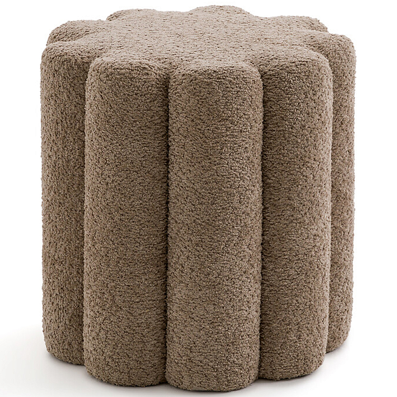 Пуф с обивкой из ткани букле Flo Brown Pouf Коричневый Пуф с обивкой из ткани букле Flo Brown Pouf Коричневый в Орле | Loft Concept