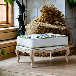 Банкетка золотистая из натурального бука с изображением птиц и цветов Blooming Birds варинант исполнения - 2 | Loft Concept в Орле