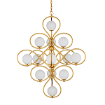 Люстра с закругленным каркасом золотого цвета и белыми плафонами Round Curl варинант исполнения - 2 | Loft Concept в Орле