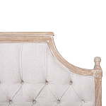 Кровать двуспальная светло-бежевая с основанием из массива дуба с мягким изголовьем Flax Beds варинант исполнения - 3 | Loft Concept в Орле