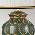 Настольная лампа с керамическим основанием с золотистым решетчатым узором и белым плиссированным абажуром Elstead Lighting варинант исполнения - 3 | Loft Concept в Орле