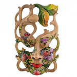 Маска деревянная резная расписная Tropical Paradise варинант исполнения - 2 | Loft Concept в Орле