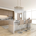 Люстра прямоугольная на цепях с прозрачными трубками и волнистым краем Nembus варинант исполнения - 13 | Loft Concept в Орле