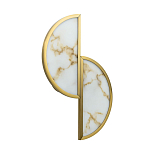 Бра с двумя полукруглыми плафонами из искусственного алебастра в бронзовой оправе Marbella варинант исполнения - 1 | Loft Concept в Орле