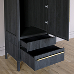 Узкий Шкаф Primo с 2 выдвижными ящиками Черный дуб варинант исполнения - 5 | Loft Concept в Орле