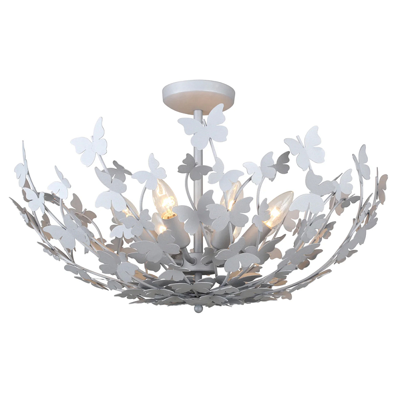 Потолочный светильник с абажуром оформленным в виде стаи бабочек Eternal Butterflies Серебряный Золотой в Орле | Loft Concept 