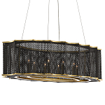 Люстра овальная в сочетании черного и золотого цвета Mesh Lighting варинант исполнения - 2 | Loft Concept в Орле