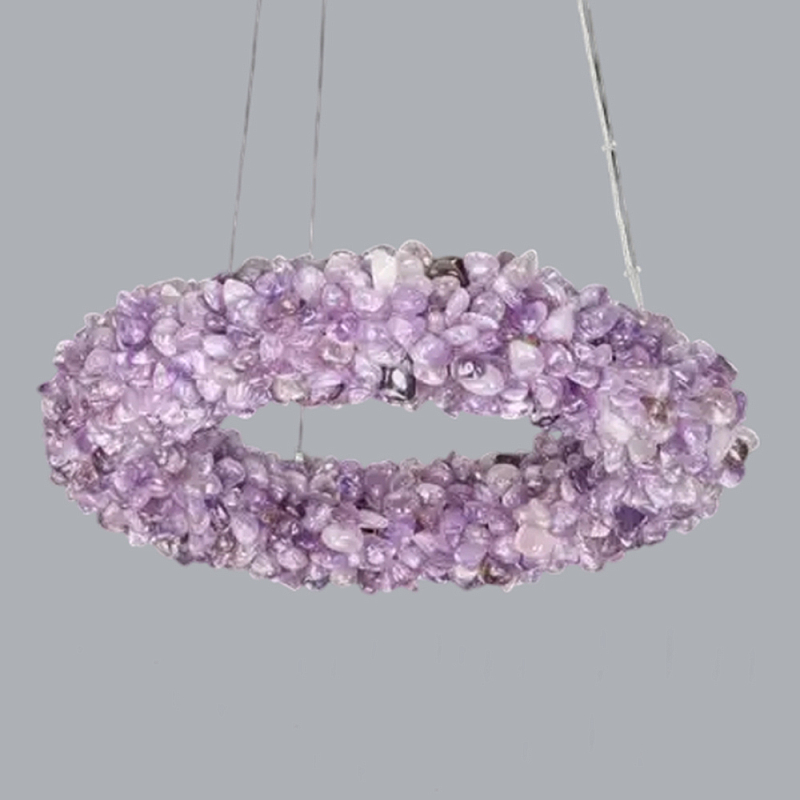 Люстра кргулая из фиолетового хрустального камня Purple Diamond Фиолетовый Люстра кргулая из фиолетового хрустального камня Purple Diamond Фиолетовый в Орле | Loft Concept