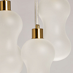 Люстра с 5-ю матовыми белыми стеклянными плафонами волнообразной формы Lucid Rain  варинант исполнения - 6 | Loft Concept в Орле