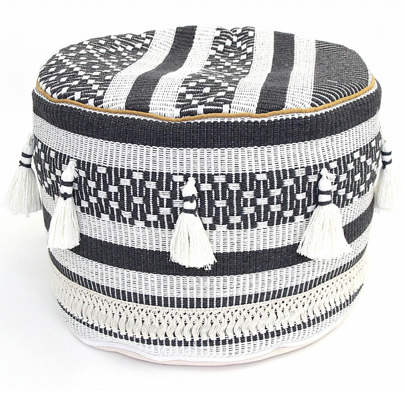 Пуф Black and White Ornament Черный Белый Пуф Black and White Ornament Черный Белый в Орле | Loft Concept