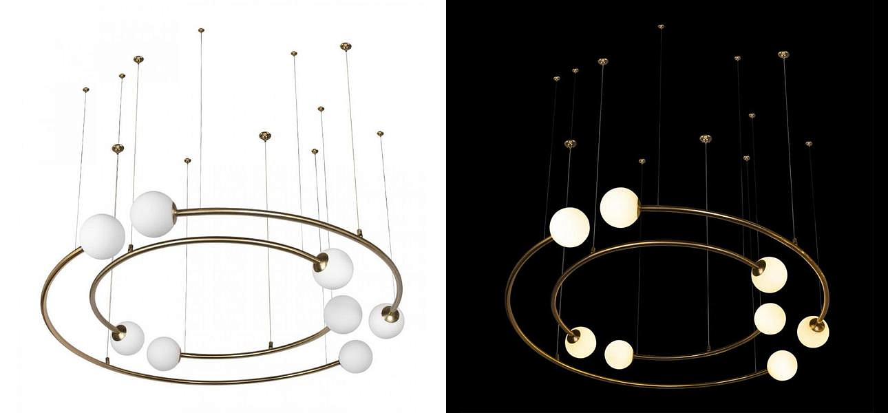 Дизайнерская Модульная Люстра PLANETARY two rings Gold 100 см Дизайнерская Модульная Люстра PLANETARY two rings Gold 100 см - Loft-Concept в Орле