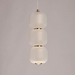 Подвесной светильник с 3-мя округлыми матовыми плафонами из белого стекла Golden Swirl варинант исполнения - 4 | Loft Concept в Орле