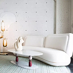 Дизайнерский журнальный стол на 2-х фигурных ножках с подстольем Lycad варинант исполнения - 3 | Loft Concept в Орле