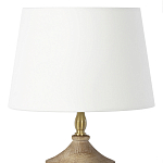 Настольная лампа деревянная с белым абажуром Wooden Table Lamp варинант исполнения - 5 | Loft Concept в Орле