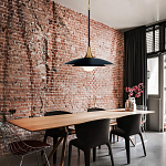 Подвесной светильник с плафоном в форме плоского купола и белой шарообразной лампой Eurofase варинант исполнения - 8 | Loft Concept в Орле