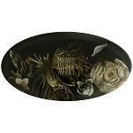 Шкатулка из эпоксидной смолы с цветами черная Epoxy Resin Oval Box Black варинант исполнения - 1 | Loft Concept в Орле