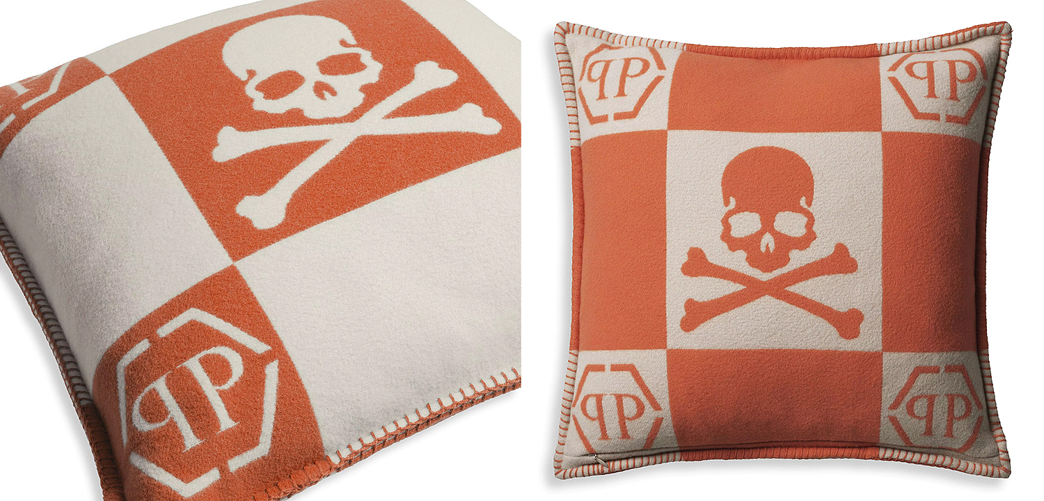 Подушка Philipp Plein Cushion Cashmere Skull 45 x 45 Orange Подушка Philipp Plein Cushion Cashmere Skull 45 x 45 Orange - Loft-Concept в Орле