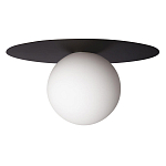 Потолочный светильник с белым шарообразным плафоном и черным круглым основанием Matisse варинант исполнения - 2 | Loft Concept в Орле