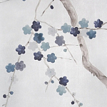 Обои ручная роспись Plum Blossom Inky Hokusai on Sterling Silver gilded silk варинант исполнения - 3 | Loft Concept в Орле