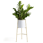 Кашпо из металла и латуни Elegance Elevated Planters белое варинант исполнения - 2 | Loft Concept в Орле