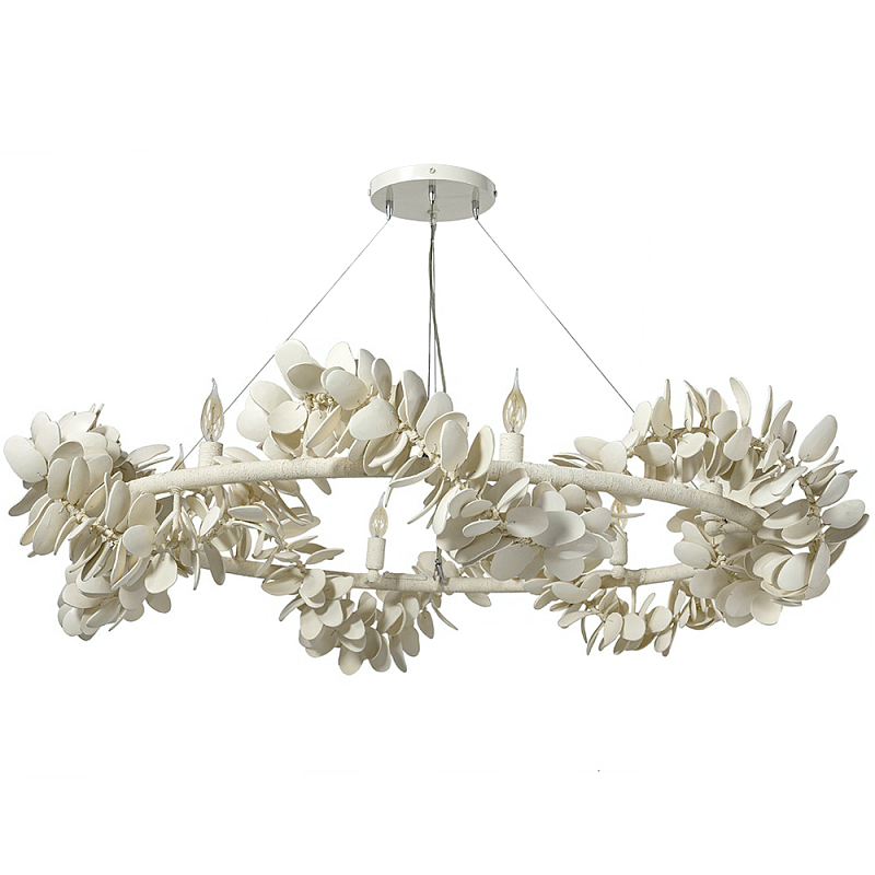 Люстра White Bionic Petals Flo Ring Chandelier Молочный Белый в Орле | Loft Concept 