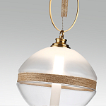 Подвесной светильник с круглым прозрачным плафоном и декоративной каменной вставкой Tectona  варинант исполнения - 5 | Loft Concept в Орле