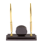 Часы настольные с двумя ручками из натурального камня Stone Clock варинант исполнения - 3 | Loft Concept в Орле