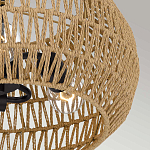 Потолочный светильник с плафоном из плетеного джута и черным каркасом Quoizel варинант исполнения - 6 | Loft Concept в Орле