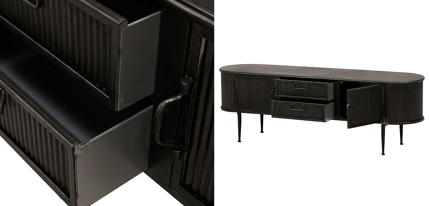 ТВ-тумба Hugon Wood Metal TV Stand ТВ-тумба Hugon Wood Metal TV Stand - Loft-Concept в Орле