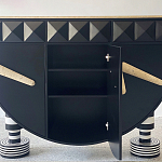 Дизайнерский комод полукруглый черный с 3-мя фактурным ящиками Occasion варинант исполнения - 4 | Loft Concept в Орле