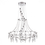 Люстра подвесная из металла с хрустальными прозрачными подвесками Quasar 81 варинант исполнения - 8 | Loft Concept в Орле