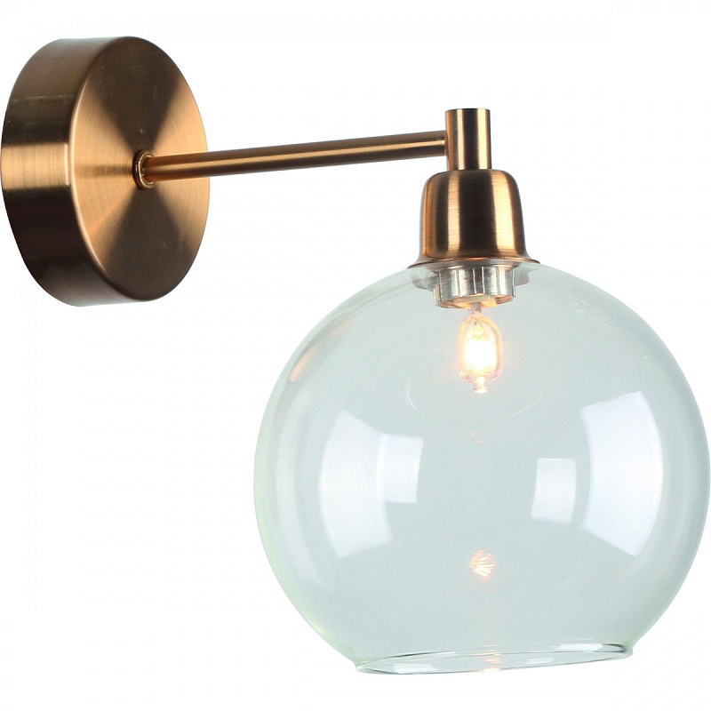 Бра Clear Glass Sphere Cloche Gold Бронза Бра Clear Glass Sphere Cloche Gold Бронза в Орле | Loft Concept