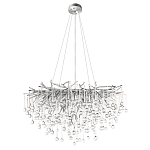 Люстра подвесная с прозрачными стеклянными подвесками в форме капель Диаметр 80 см Droplet Chandelier варинант исполнения - 2 | Loft Concept в Орле