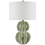 Настольная лампа с фактурным основанием с сочетании белого и зеленого цветов Festoon варинант исполнения - 3 | Loft Concept в Орле