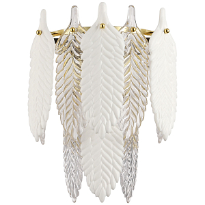 Бра с декором из рельефного стекла в виде перьев Abelia Feather Wall Lamp