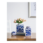 Ваза с крышкой в китайском стиле Oriental Blue & White Ornament Vases варинант исполнения - 5 | Loft Concept в Орле