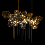 Люстра подвесная с 22-мя гранёными стеклянными плафонами с вертикальными подвесками Gilded Mirage  варинант исполнения - 4 | Loft Concept в Орле