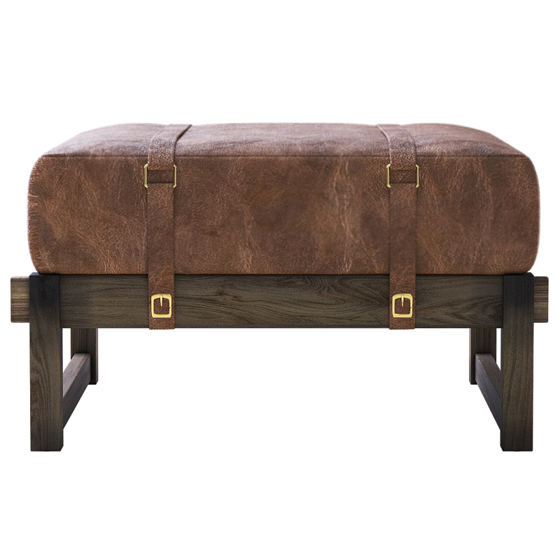 Пуф Duncan винтажная коричневая кожа  Коричневый винтаж в Орле | Loft Concept 