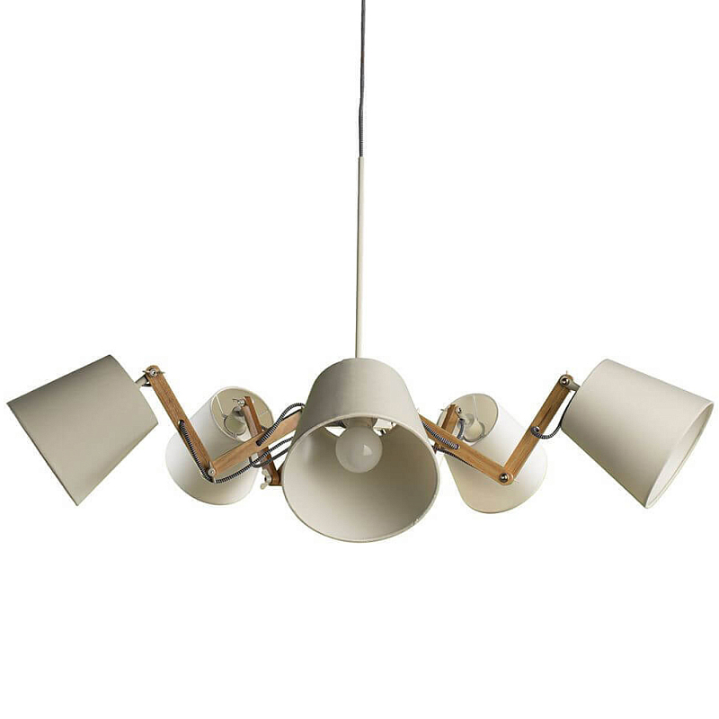 Люстра Woodland Pendant 5 White Белый Древесина Люстра Woodland Pendant 5 White Белый Древесина в Орле | Loft Concept