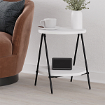 Стол приставной с 2-мя круглыми белыми столешницами ESSEL SIDE TABLE WHITE варинант исполнения - 5 | Loft Concept в Орле