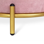 Банкетка круглая пыльно-розовый велюр на 4-х металлических ножках золотого цвета SANJAY варинант исполнения - 2 | Loft Concept в Орле