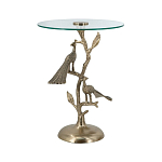 Столик с круглой стеклянной столешницей и корпусом в виде двух павлинов на ветке Table Two Peacocks варинант исполнения - 2 | Loft Concept в Орле